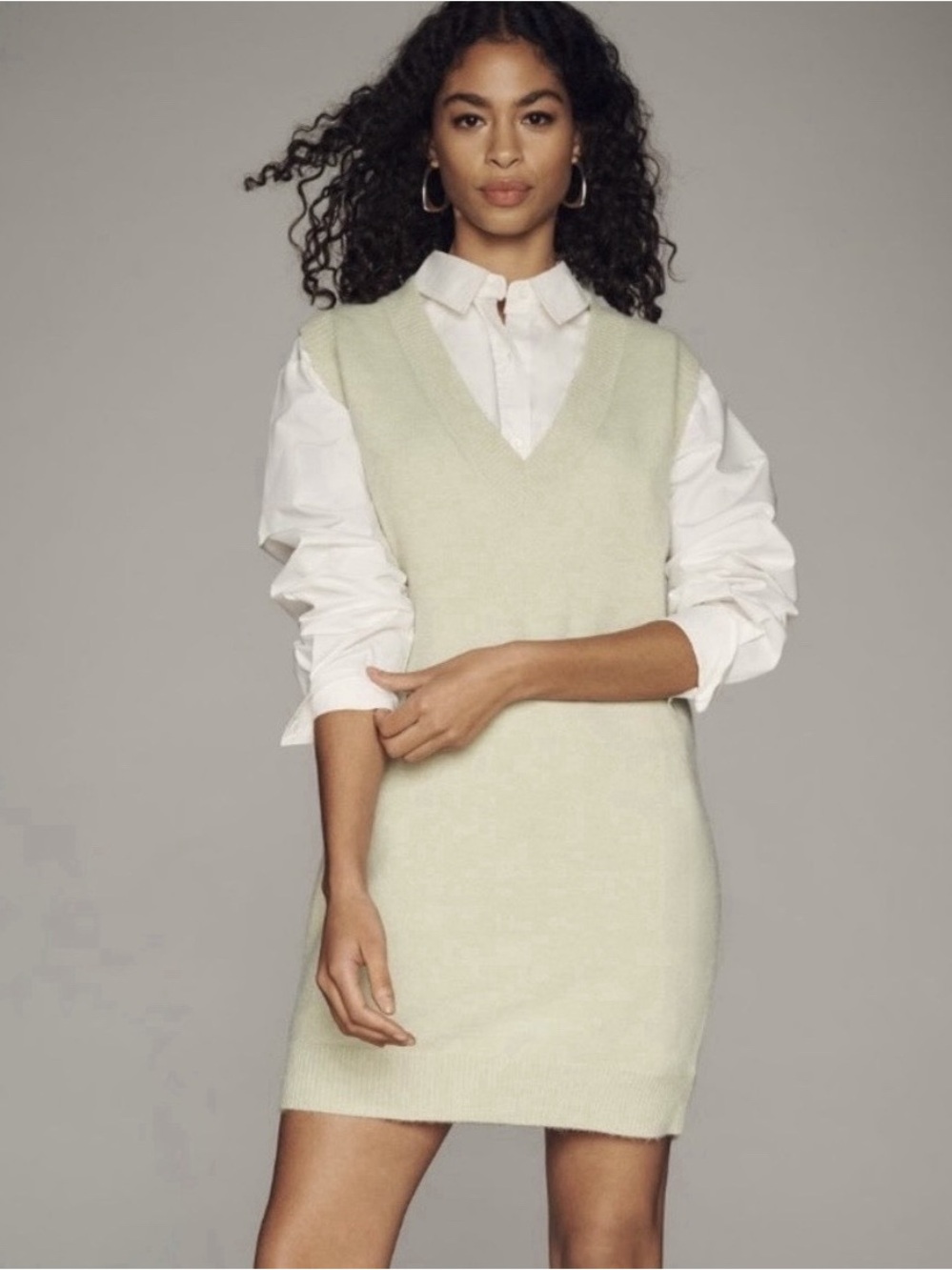 Sunday in Brooklyn Light Green Sweater Dress